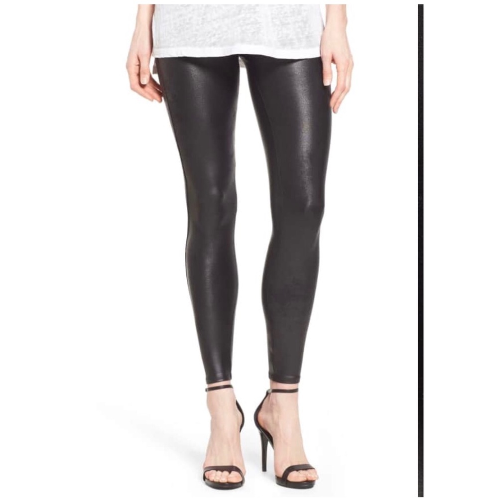 Spanx faux leather leggings, size Small